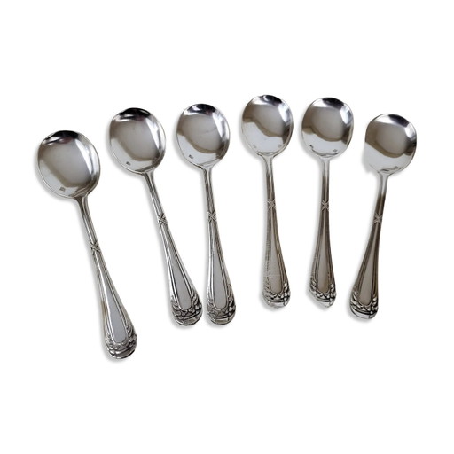 6 silver-plated metal spoons