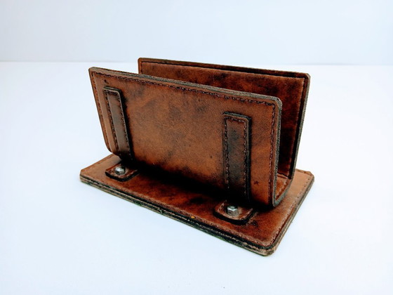 Image 1 of Vintage Leren Brievenhouder Bartelts Rotterdam
