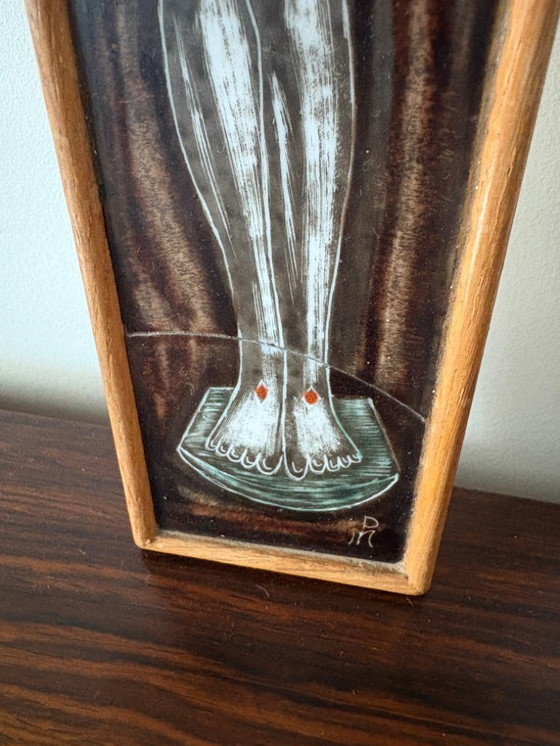 Image 1 of Christuskreuz aus Keramik und Holz aus den 1970er Jahren