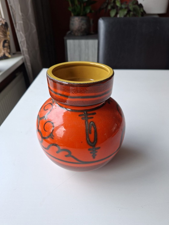 11 delig Flora servies oranje zwart, Tafelwaar, Keramiek (foto 8 van 11)