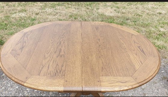 Image 1 of Bannink jugendstil eiken eetkamer tafel uitschuifbare 