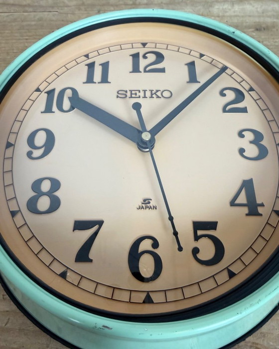 Image 1 of Vintage groene Seiko scheepswandklok, jaren 70