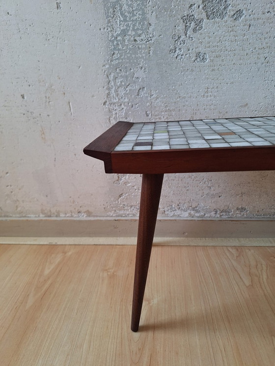 Image 1 of Mesa de mosaico de teca única de los años 60