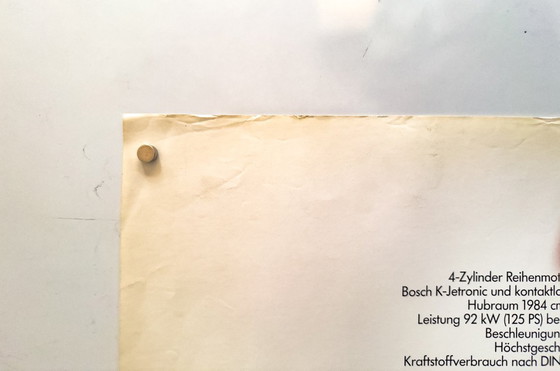 Image 1 of Originele vintage Porsche 924 doorsnede – eind jaren 70 poster / plakat - XL 76 × 102 cm