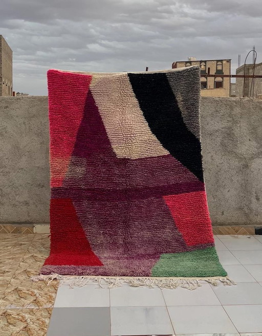Tapis berbère fait main traditionnelle à motifs colorés taille 150/250 cm – Alias, vloerkleden en tapijten, Wool