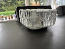 Plafonnier vintage carré en verre, plaffoniere