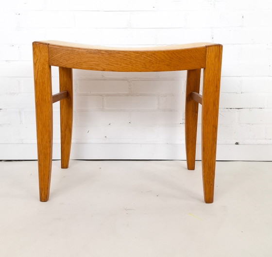 Image 1 of Tabouret vintage en chêne, style moderne du milieu du siècle, années 1970
