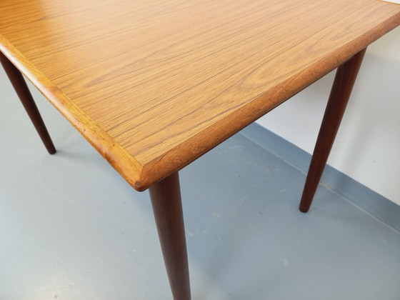 Image 1 of Rectangular dining table in vintage Scandinavian style, made of teak and melamine, from the 1950s and 60s.