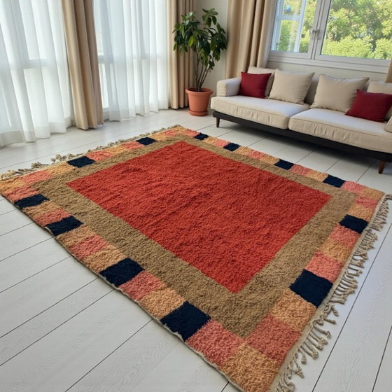Image 1 of MAROKKAANS ORANJE TAPIJT VAN NATUURLIJKE WOL 300X200CM