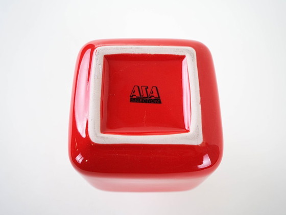 Image 1 of Red ceramic vase, German design, 1990s, manufactured by ASA Selection