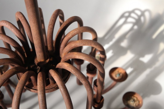 Image 1 of Monumental Antique 16-Arm Candle Chandelier