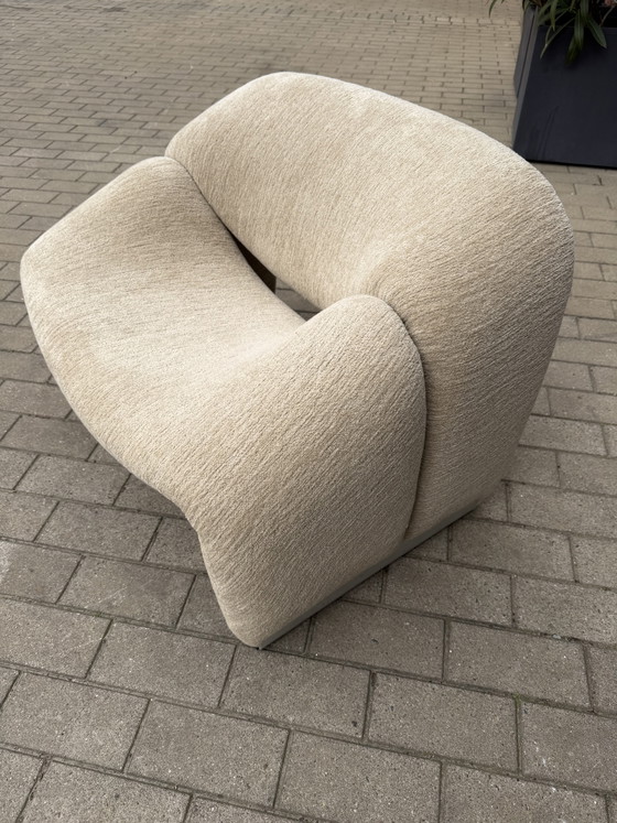 Image 1 of 2 sillones Artifort F598 Groovy en perfecto estado!! Tela Chenille Igor (Sable) de Pierre Paulin y Pierre Frey.