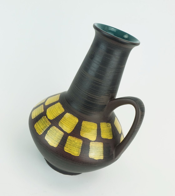 Image 1 of vintage carstens keramik vase model 1507-27 rare glaze in brown black and yellow