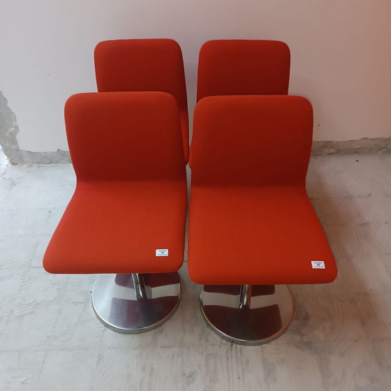 Image 1 of Lot van 4 Vintage Leren Stoelen door Poltronova, Harlow Variant 1971