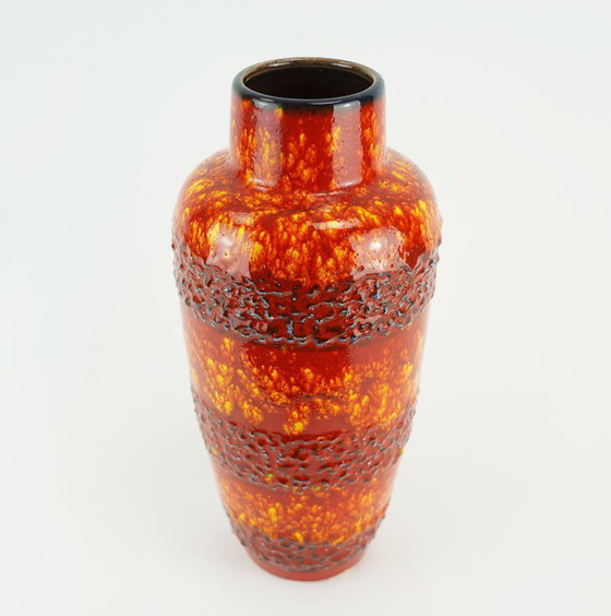 Image 1 of 1960s 70s scheurich pop era VASE red orange yellow blue model 517-30