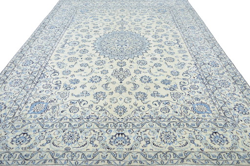 Hand-knotted Nain 9 La Oriental Rug With Silk - 340 X 243 Cm