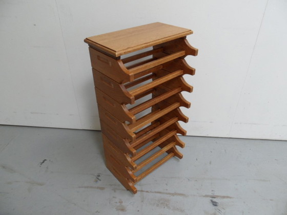 Image 1 of Brutalistisches Weinregal aus Eiche