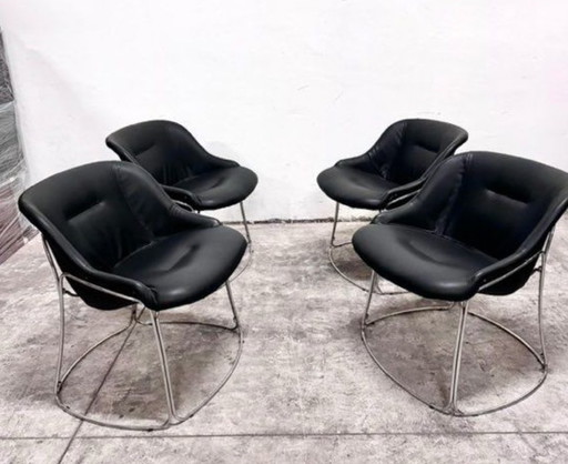 Set of 4 Gastone Rinaldi cleo T designer chairs