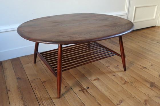Scandinavian vintage Ercol Coffee table 1960, Wood, Brown, Mid Century Modern (photo 5 of 7)