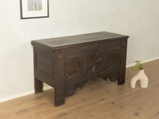 Grafschaft Eiken Kist uit 1748, Opbergkast, Hout, Metaal, Bruin, Rustic (foto 4 van 11)
