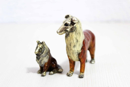 Collies in massief tin 1970/80