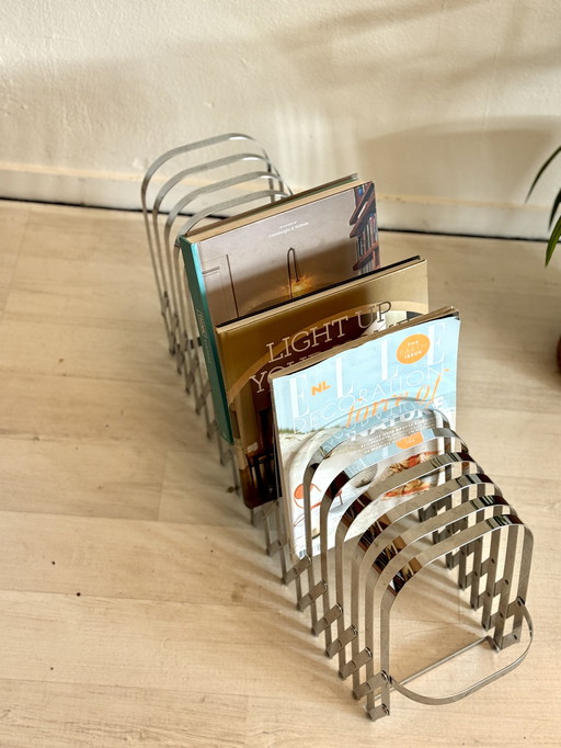 Porte-revues chromé, harmonica Luther Evans