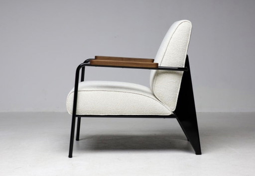 Vitra Jean Prouvé Salon Armchair | Ivory Nubia | Timeless French elegance