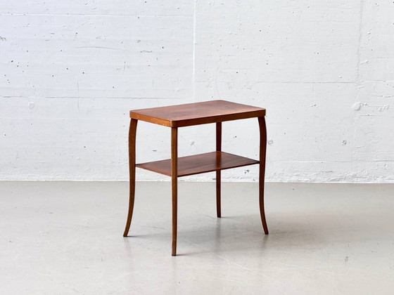 Image 1 of Table d'appoint en bois avec compartiment de rangement, années 1950