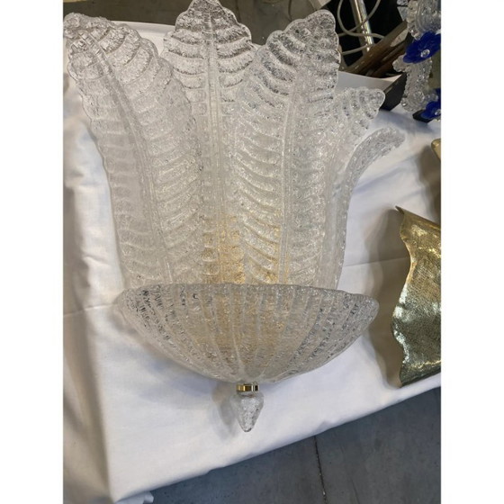 Image 1 of Coppia di applique da parete Tronchi in vetro di Murano trasparente e dorato