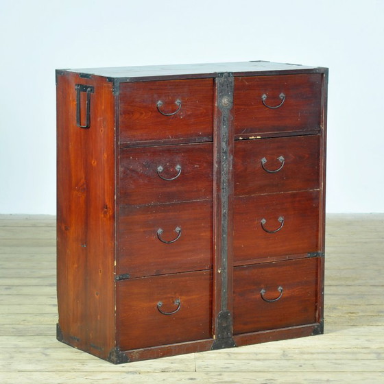Japanese Tansu chest of drawers, circa 1890, Wood, Metal, Brown, Aziatisch (photo 2 of 13)