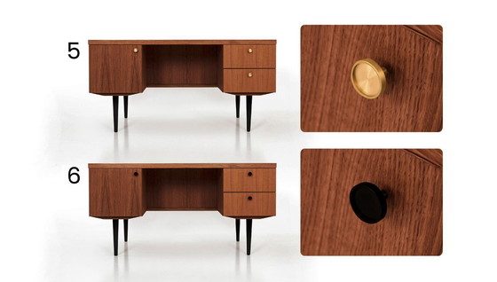 Image 1 of Escritorio de roble teñido de teca - Astrid 1