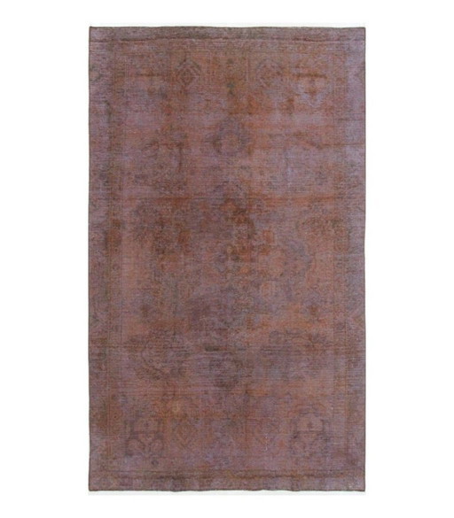 Alfombra Oriental Anudada a Mano Vintage Art Clásico y Diseño en Relieve 265 x 159 cm Color Marrón
