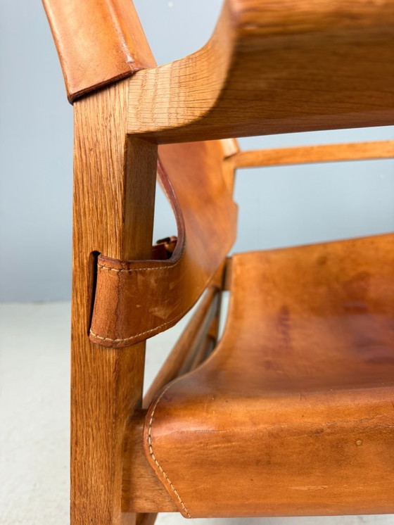 Image 1 of 2x Børge Mogensen Cognac-Leder und Eiche, spanischer Stuhl für Fredericia, 1960