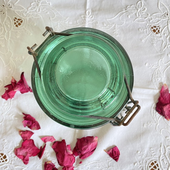 Image 1 of Tarro de cristal verde antiguo Solidex para conservas