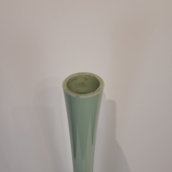 Image 1 of Vase / Soliflore en cristal, vert céladon, années 70 – France