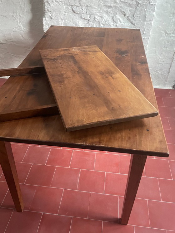 oude Franse eettafel met aanzetblad, houten penverbindingen – Wood (photo 27 of 27)