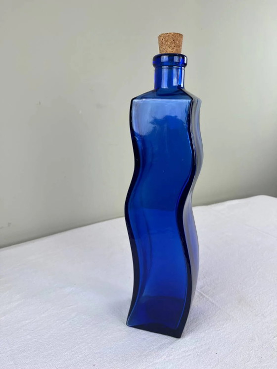 Große kobaltblaue Flasche – Gläser & Karaffe, Crystal, Glass (photo 7 of 9)