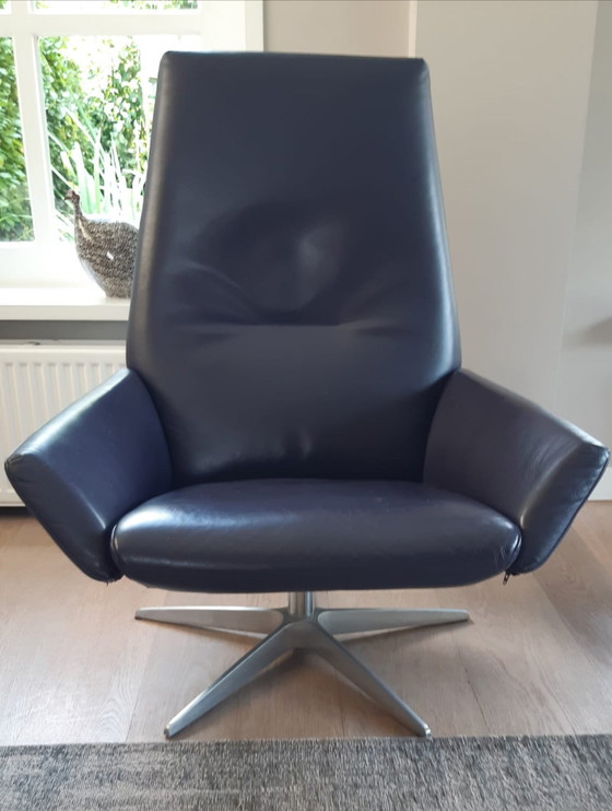 Image 1 of Due poltrone di design Topform - pelle - blu scuro