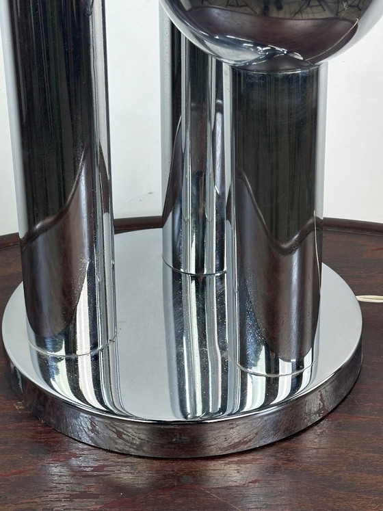 Vintage Space Age Chrome Table Lamp 1970s – Metal (photo 4 of 12)