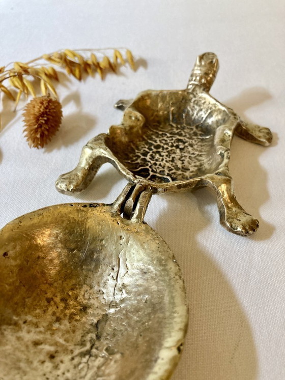 Image 1 of Brass turtle ashtray, 1970s