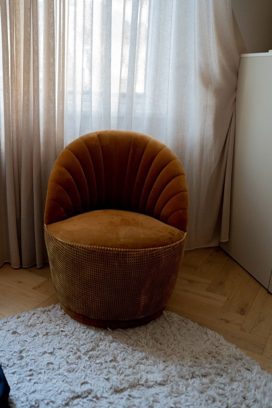 Image 1 of Vintage Look Armchair Ochre Yellow Dutchbone Madison