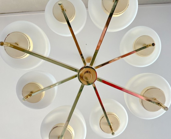 Vintage Kaiser Leuchten Pendant lamp – Glass, Brass (photo 6 of 15)