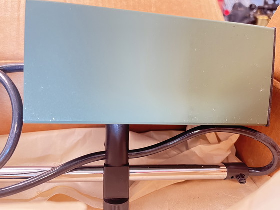 Image 1 of Philips NPS 69 plafondlamp 1970 nog in doos donker groen