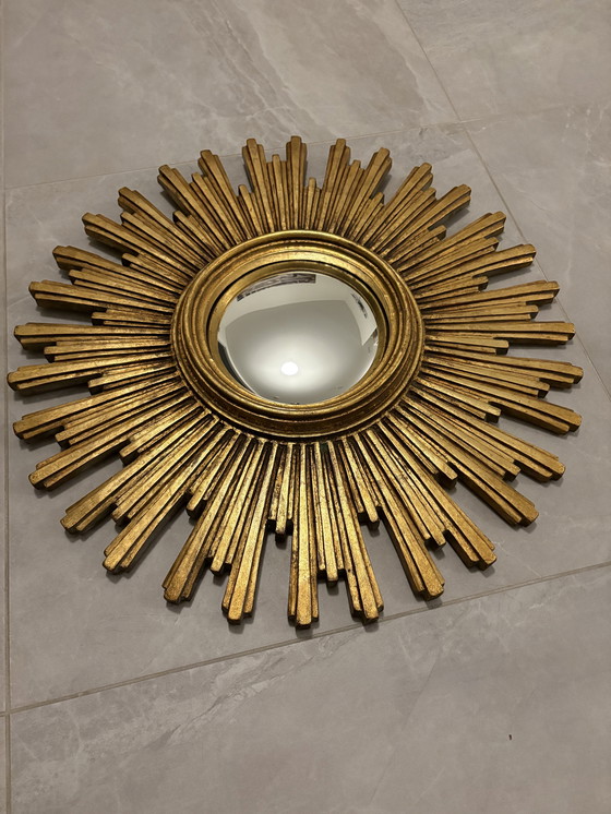 Image 1 of Zonnestralen bolle spiegel koud blad Hollywood regency