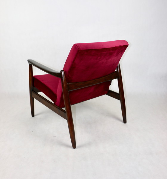 Image 1 of Burgunderfarbener Gfm-064 Samt-Sessel von Edmund Homa, 1970er Jahre