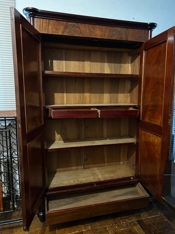 Armadio per la biancheria Biedermeier antico (mogano), Legno, Marrone, Klassiek (foto 3 di 5)