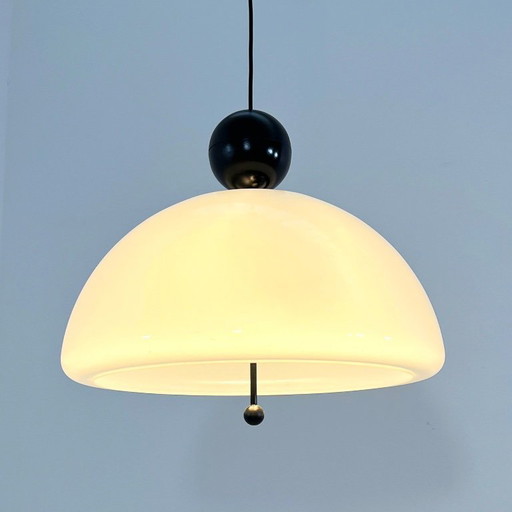 Black Saliscendi Pendant Light by Elio Martinelli for Martinelli Luce, 1970s