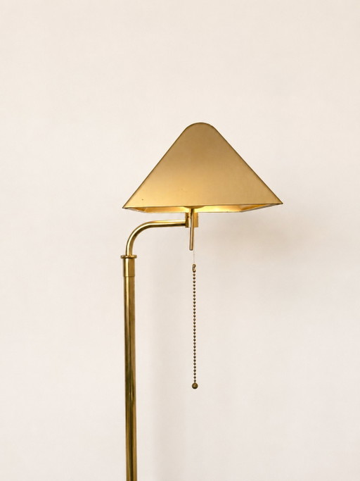 Lampada da terra regolabile in ottone stile vintage
