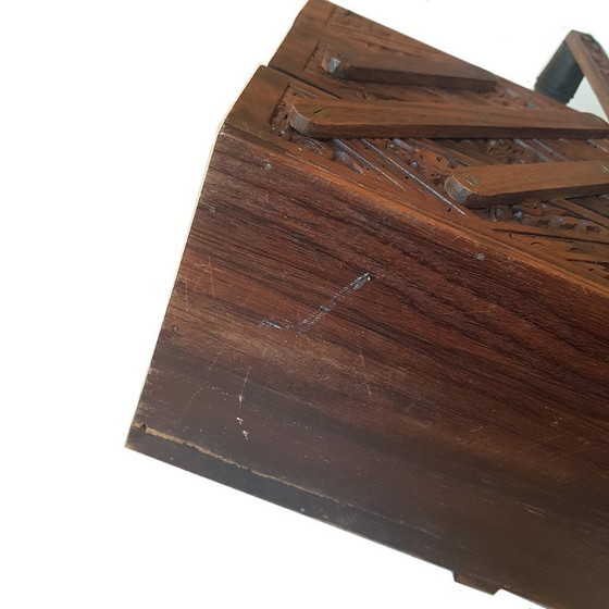 Art Deco naaidoos van Indiaas palissanderhout, Indonesië, jaren 1930 – Opbergkast, Wood (photo 11 of 11)