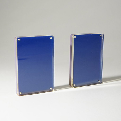 Pair of Blue and Clear Perspex Photo Frames, 1970s – fotolijsten, Plastic, Plexiglass